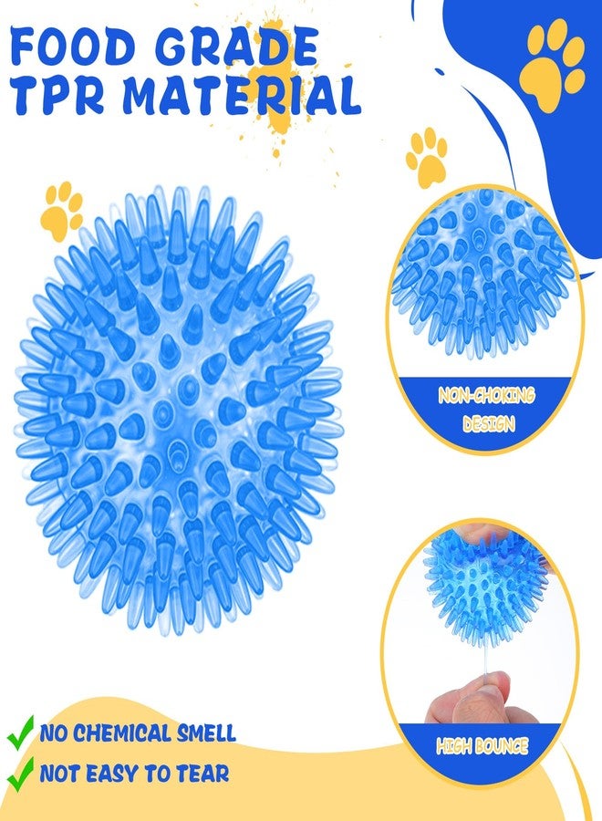 COMNICO 18 Pcs Squeaky Dog Toy Balls, 2.5 Inch Bulk Durable Spikey Dog Balls 6 Colors Puppy Chew Toys for Small Medium Large Dogs Clean Teeth and Training - Image 4